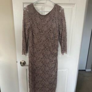 Elegant Lace Dress in Taupe